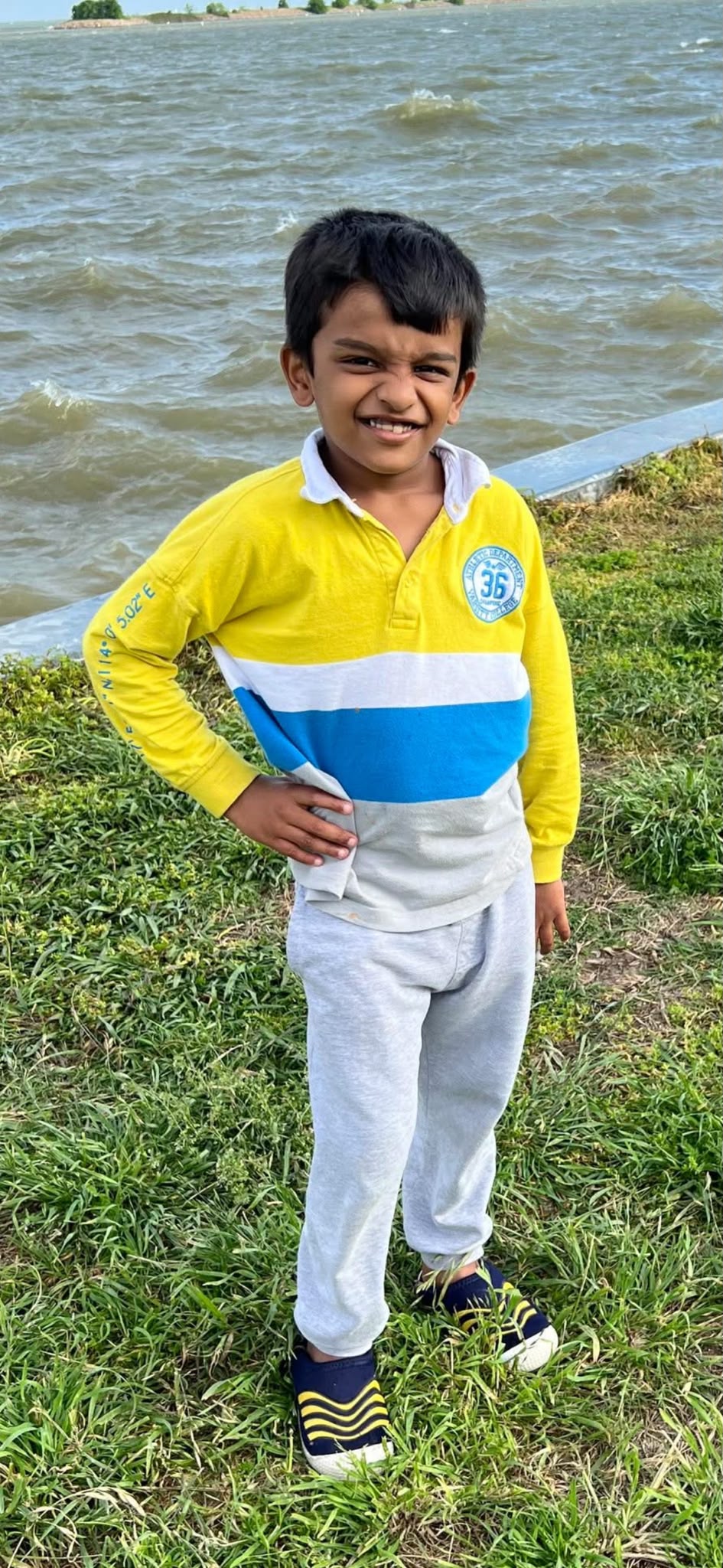Raman Manchana by the water — bold, playful, twelve